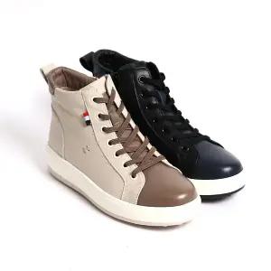 초코롤링 하이탑 기모안감 가죽 스니커즈 P-S74-1