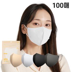 [1매입] 맘편히 KF94 마스크 100매 혼합세트(화이트+블랙+그레이+베이지) 개별포장
