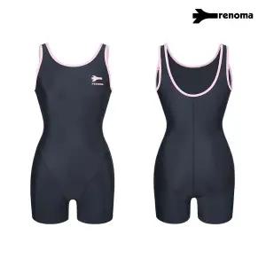[레노마수영복]여성 실내 베이직 U-BACK 라인 2부 반신수영복 딥그레이-RN-LS2F861-DG