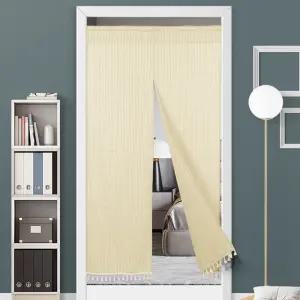 태슬 바란스 커튼 가리개 방문 실내 가림막 브라운