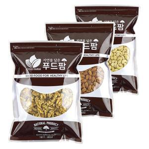 푸드팜 햇 호두 500g+햇 볶음아몬드 500g+햇 생 캐슈넛 500g [1.5kg]