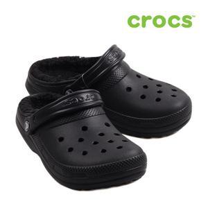 [크록스] 클래식 클로그 샌들 라인드  블랙 203591-060