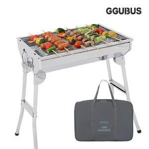 꾸버스 포터블 접이식 스텐 바베큐그릴 L + 전용가방 SET 숯불 직화 화로 펜션 업소 캠핑용