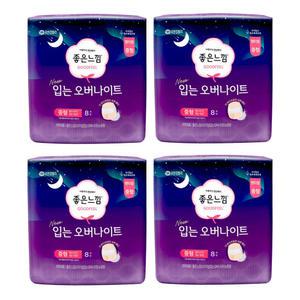 좋은느낌 New 입는 오버나이트 중형 8매X4팩 여성 입는 팬티형 생리대