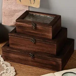 원목 엔틱 유리 소품함 정리함 박스 소형 중형 대형