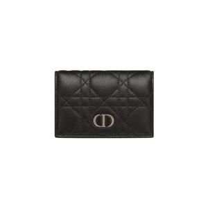 디올 카로 XS 지갑 서플 까나쥬 카프스킨 블랙 S5132UWHCM900