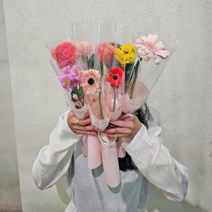 3개세트 생화 한송이 개별 포장 꽃 택배 장미 카네이션 거베라 한송이 꽃배달싼곳