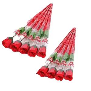 ABM 한송이 장미꽃 레드 9개/인공꽃/모조꽃/인조꽃/실내/인테리어/장식/선물용/사무실/카페/조화꽃/가짜꽃