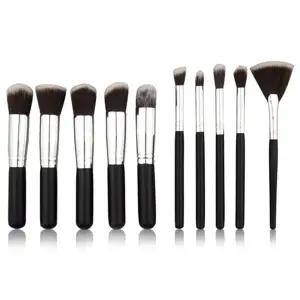 실버블랙 메이크업 브러쉬 10종 블랙실버 1세트/여행용/외출용/여성/여자/화장용/화장붓/화장솔/뷰티/미용