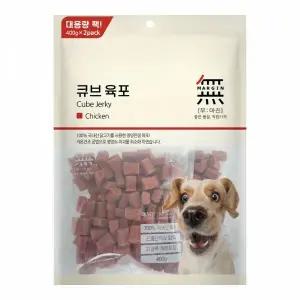 국내산 강아지 간식 무마진 큐브 육포 800g