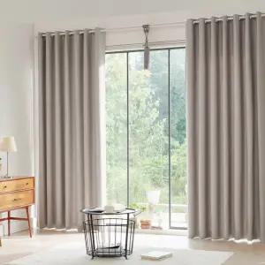 뷰하우스 비츠 3중직 사계절 아일렛 원톤 암막커튼 대형 거실커튼