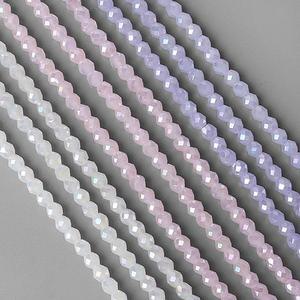 싼비즈 [2-616-02]크리스탈 다각형주판알 4mm AB ,1줄(약90개)