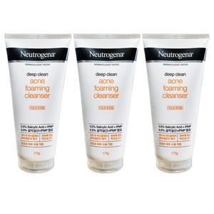 뉴트로지나 딥클린 아크네 포밍 클렌저 175g X3개