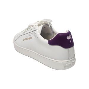 팜 엔젤스 남성 화이트 퍼플 가죽 테니스 스니커즈 PMIA056F21LEA0010137