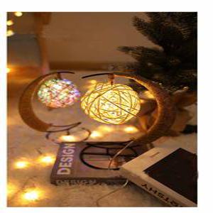 다크 초승달 라탄볼 LED무드등 인테리어