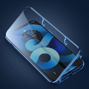 아이폰 14 13 12 미니 프로 맥스 메탈 범퍼 마그네틱 완벽보호 전면 풀커버 투명 강화유리 하드