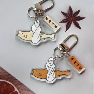 무사기원 행운 액막이 명태 북어 키링 [2종 행운의 차량 새차 신차 구입 선물 부적 차량용 열쇠 고리 템]