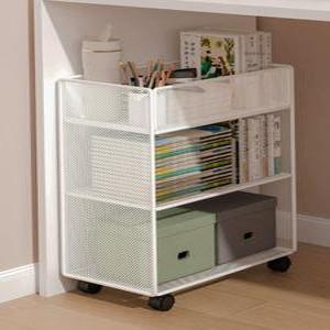 이동식 책상밑 철제 트롤리 수납 책꽂이 북카트