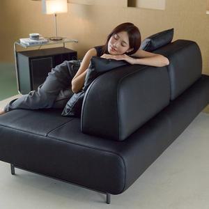 [다우닝]보너 3인 전체 내추럴가죽 소파+스툴