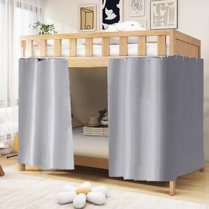 상단 하부 이층 학생 커튼 그레이 블랙 커버 대학생을위한 하단 침대 로프 기숙사