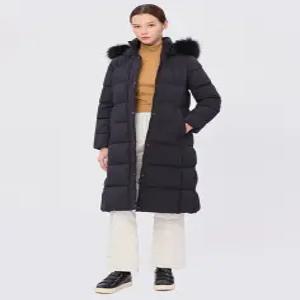 [헤지스 골프 여성] [24FW] WWJU4D942BK 스테디셀러탈착후드 덕다운 롱패딩 BLACK