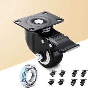 키밍 가구 산업용 평 캐스터 바퀴 4개입 발통/카트/대차/회전/우레탄/무소음/인라인/투명/경량/고정형/국산