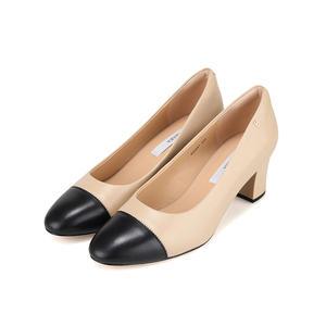 바바라 양가죽 투톤 절개 여성펌프스 6cm_AAI241