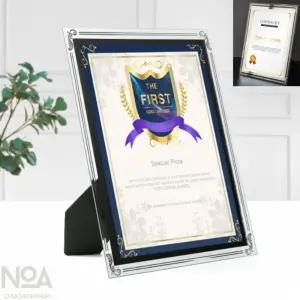 NOA 크리스탈 유리 상장액자A4 실버 상장케이스
