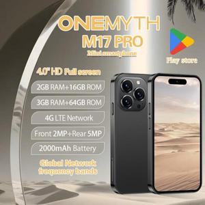 ONEMYTH M17 Pro: 세계에서 가장 작은 휴대폰 4.0인치 고화질 화면, 4G 듀얼 SIM, 플레이 스토어 지원 (2+