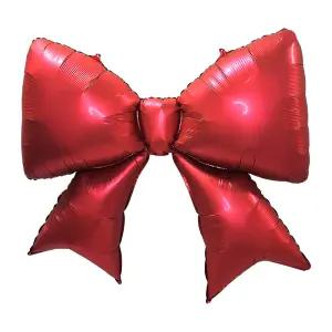 수퍼쉐입 베이직리본레드 은박풍선(75cm x 70cm)