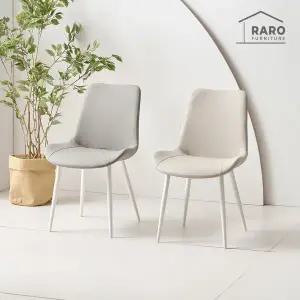 [라로퍼니처]비너스 가죽 식탁 의자 카페 인테리어 화이트 프레임 체어
