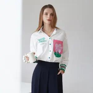 [르니앤맥코이]배색 포인트 포켓 코튼 셔츠 ML10BL070FCY