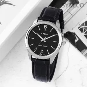 [카시오] MTP-V005L-1B 모던 심플 데일리 아날로그 캐쥬얼 남자 가죽 손목시계 c