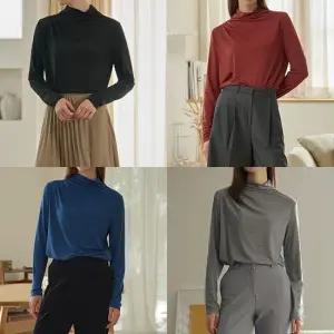 카울넥모달티블라우스4종세트