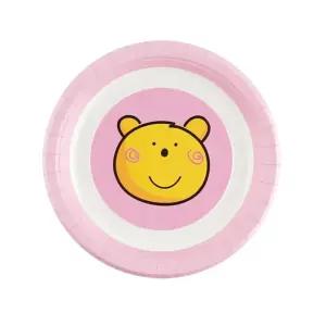 곰팅이접시18cm 핑크 6개입/포장/용기/샐러드/과일/원형/종이/1회용/예쁜/트레이/소풍/피크닉/업소용/그릇