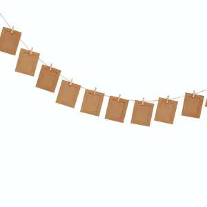 hge 파티 장식 마끈 나무 집게 종이 행잉 액자10p 브라운 3x4 포토페이퍼프레임 폴라로이드액자 엽서사진미