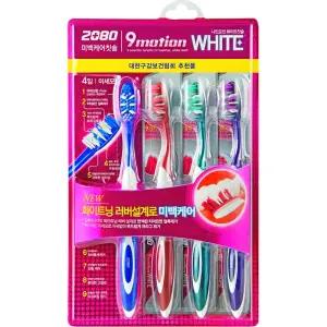 2080 9모션 화이트 미세모 칫솔 4개입 2개