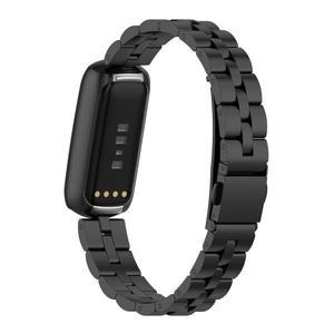Fitbit 럭셔리 스포츠 시계 밴드, 스테인레스 스틸 금속 손목 스트랩, 여성용 쥬얼리 시계줄, Luxe Correa