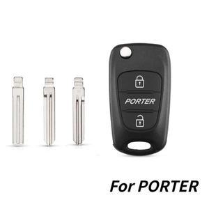 지행 2키 Botton 현대 포터 원격 고무 패드 로고 스티커 접는 블레이드신제품 자동차 하우징 케이스 Fob 커