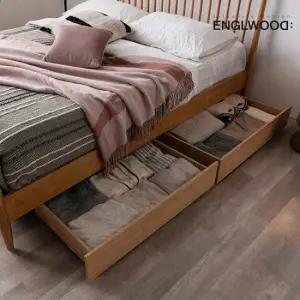 잉글랜더 원목 패턴 이동식 서랍 2EA(침대 구매시 배송가능)