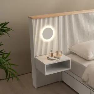 뉴욕 템바보드 편백 원목 조명 협탁(뉴욕 침대 구매시 무료배송)