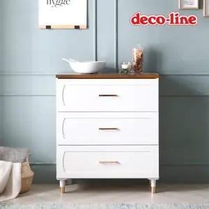 데코라인 코넬 르네 800 골드 다용도 3단 서랍장 DGJ048C (착불)