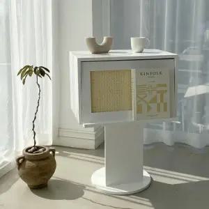 나무뜰 다움 화이트 원목협탁 거실 콘솔 수납장 GLS187C (착불)