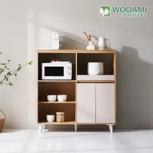 우아미가구 모노 라보 전자레인지 주방수납장 밥솥선반 BR5062