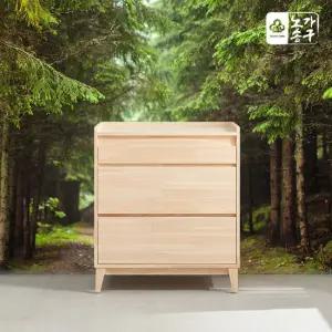 [착불배송] 노송가구 샤르망 편백나무 3단 원목 서랍장 화장대