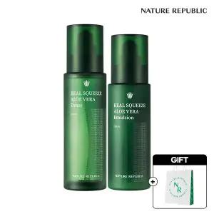 [네이처리퍼블릭] 리얼 스퀴즈 알로에베라 토너+에멀전 + 쇼핑백