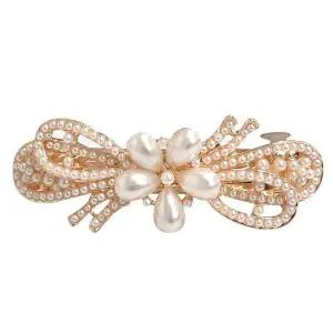 [콩심팥심]진주 리본 자동핀 반묶음 머리핀 헤어핀