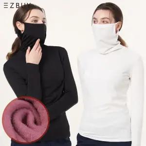 이지바이 여성 웜커버 약기모 마스크넥 티셔츠(W6WT20)