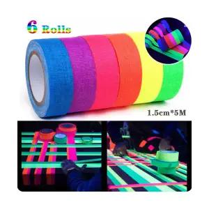 5미터 6색 네온 천 UV 블랙 라이트 형광 반사 테이프