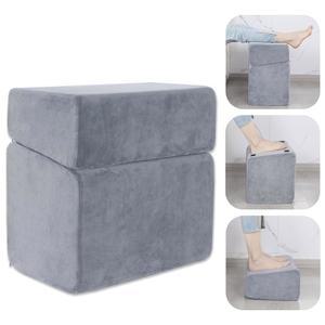 Royalay 사무실용 책상 아래 조절 가능한 발 받침대, 3개의 높이가 있는 폼 세탁 커버가 인체공학적 받침대(17 * 11 17인치, 회색)